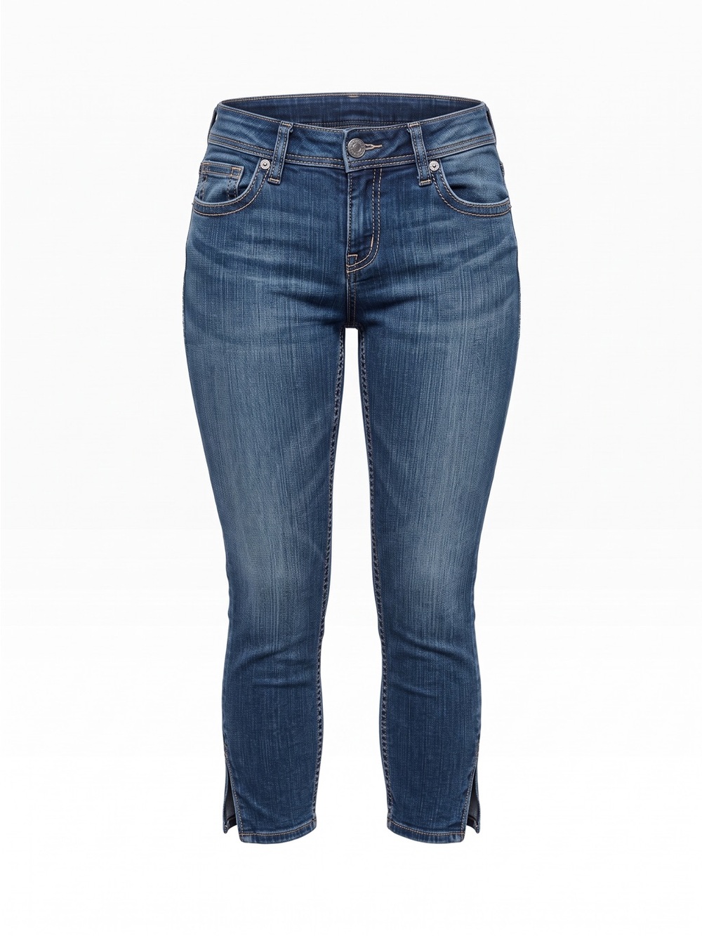 Silver Jeans Dark Blue Capri Skinny Jeans with Ankle Zips